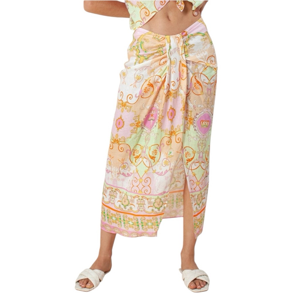Lux Ballerina Linen Skirt With Zip Back w/Ballerinas, Unicorns & Birdcages